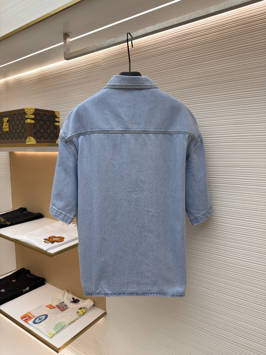 Loewe 罗意威 绣花牛仔衬衫 短袖 外套 夏季 蓝色 B0 H616Y1DX05-8438