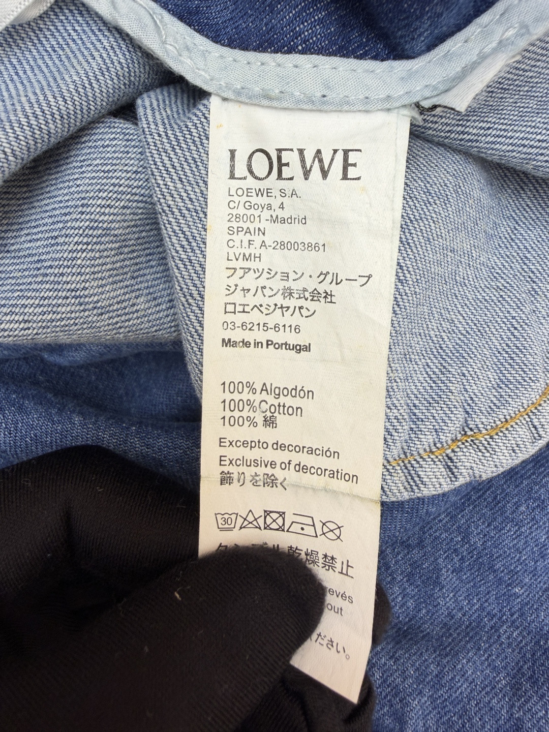 Loewe 罗意威 不规则标识牛仔半身裙 牛仔裙 短裙 裙子 蓝色 B0 S540Y1EX03-5140