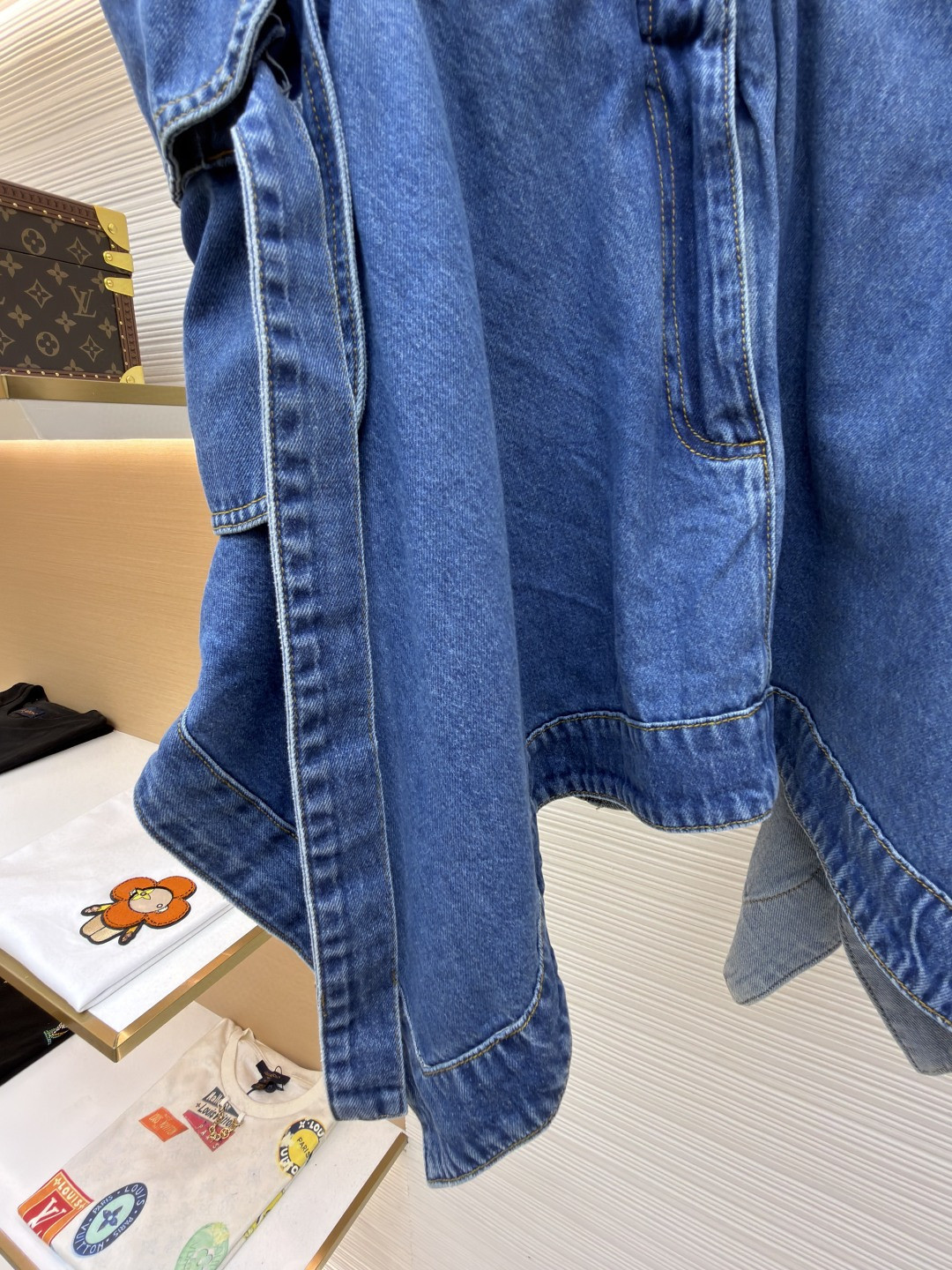 Loewe 罗意威 不规则标识牛仔半身裙 牛仔裙 短裙 裙子 蓝色 B0 S540Y1EX03-5140