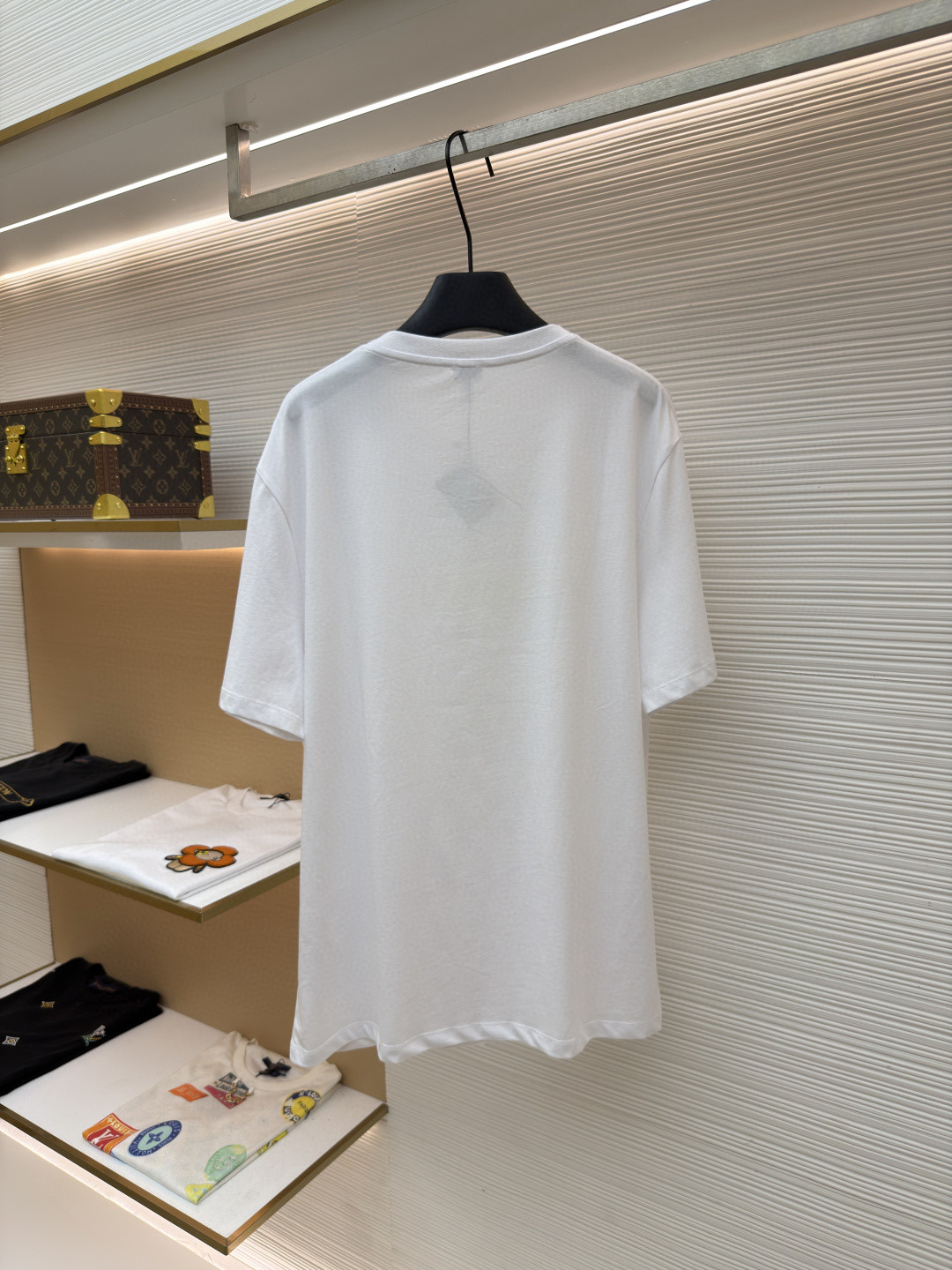 Loewe 罗意威 麻绳刺绣圆领短袖 T恤 白色 藏蓝色 A0