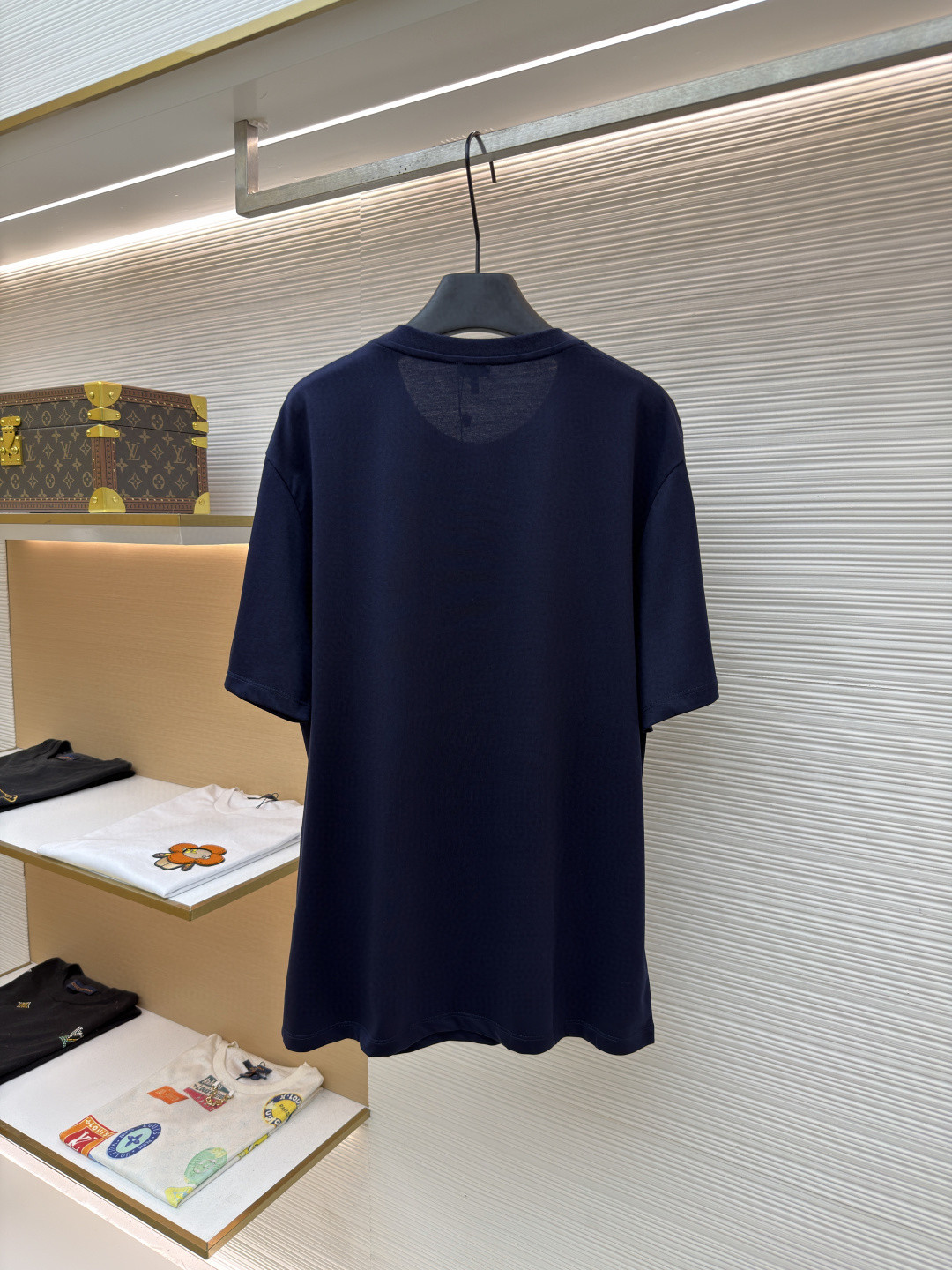Loewe 罗意威 麻绳刺绣圆领短袖 T恤 白色 藏蓝色 A0