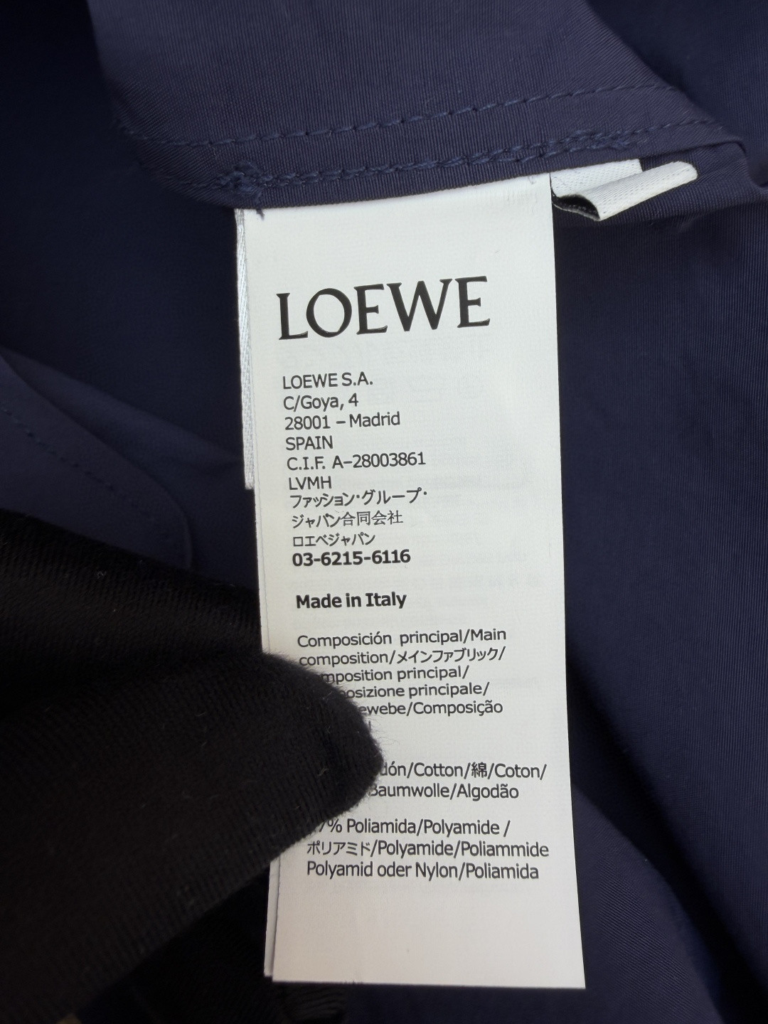 Loewe 罗意威 贴袋绣花短袖衬衫 外套 夏季 藏蓝色 B0 H616Y05X93-5110