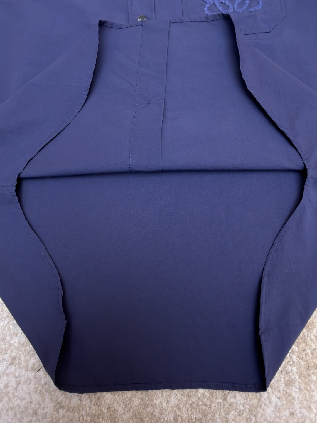 Loewe 罗意威 贴袋绣花短袖衬衫 外套 夏季 藏蓝色 B0 H616Y05X93-5110