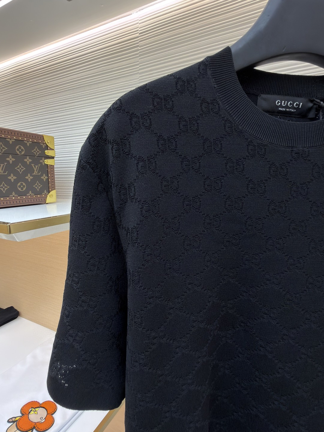 GUCCI 古驰 GG经典针织毛衣 针织衫 夏季 短袖 黑色 B0 