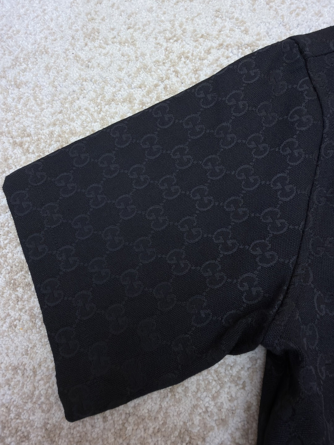 GUCCI 古驰 提花满印短袖衬衫 外套 夏季 棕色 黑色 B0