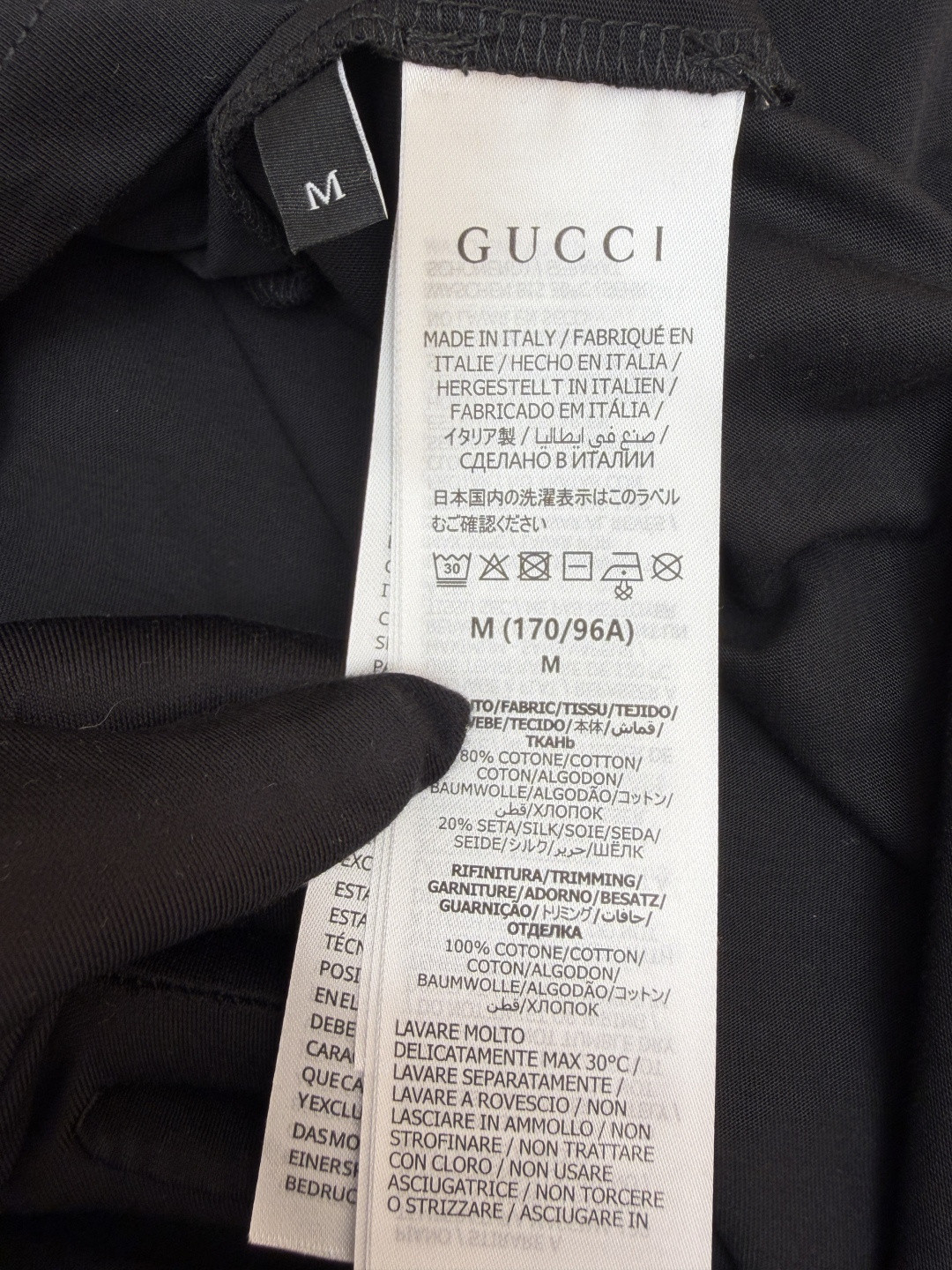 GUCCI 古驰 黑标红绿条圆领短袖 T恤 夏季 白色 黑色 A0 