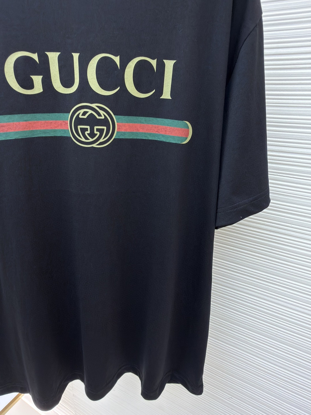 GUCCI 古驰 黑标红绿条圆领短袖 T恤 夏季 白色 黑色 A0 