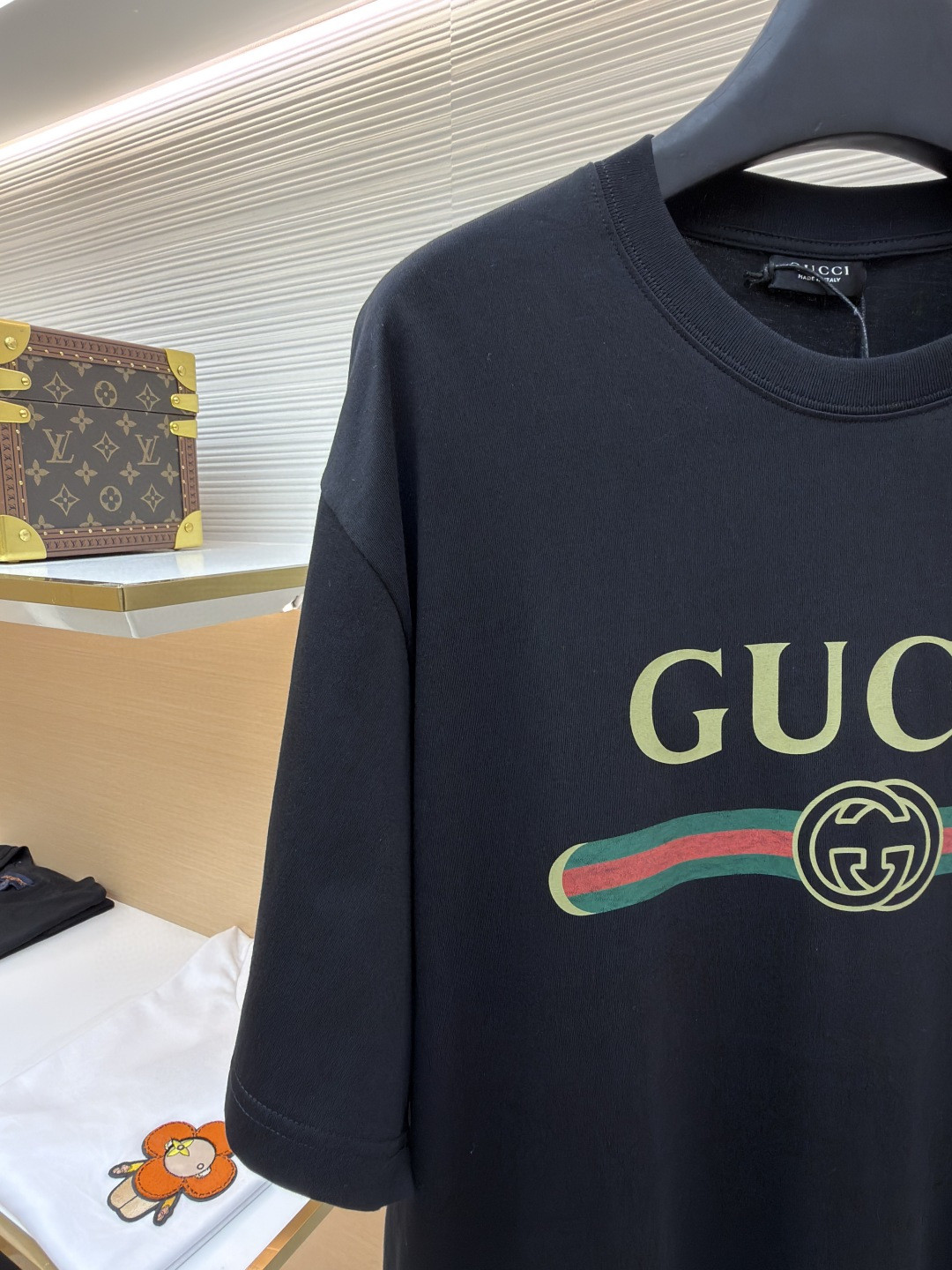 GUCCI 古驰 黑标红绿条圆领短袖 T恤 夏季 白色 黑色 A0 