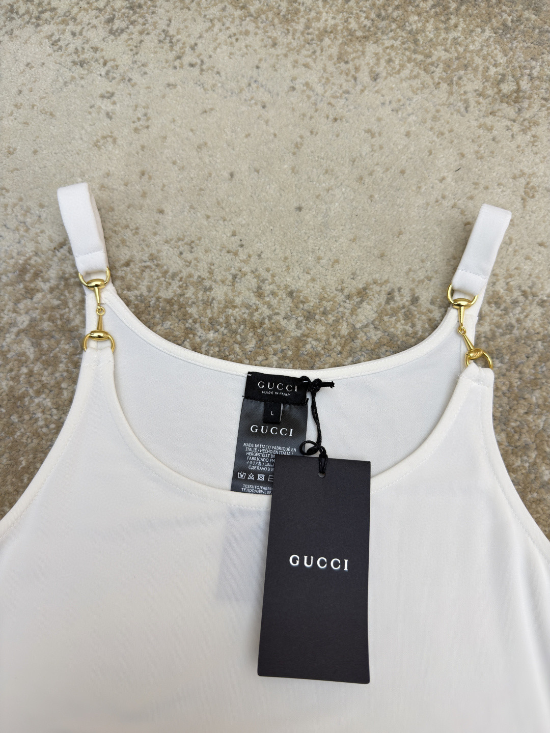 GUCCI 古驰 马衔扣肩带背心 吊带 夏季 白色 黑色 A0 872686-XUAPP-1000