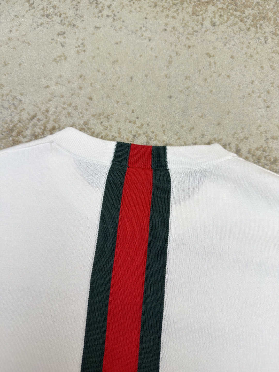 GUCCI 古驰 红绿条纹圆领针织短袖 T恤 夏季 白色 A7 875176-XKFPC-9043