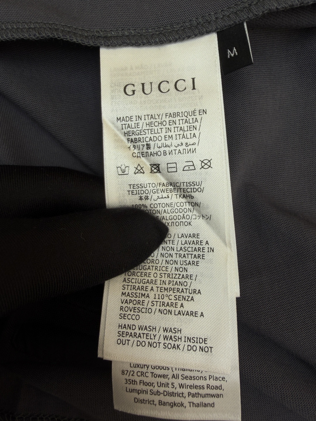 GUCCI 古驰 互扣织带圆领短袖T恤 夏季 深灰色 A0 864625-XJH02