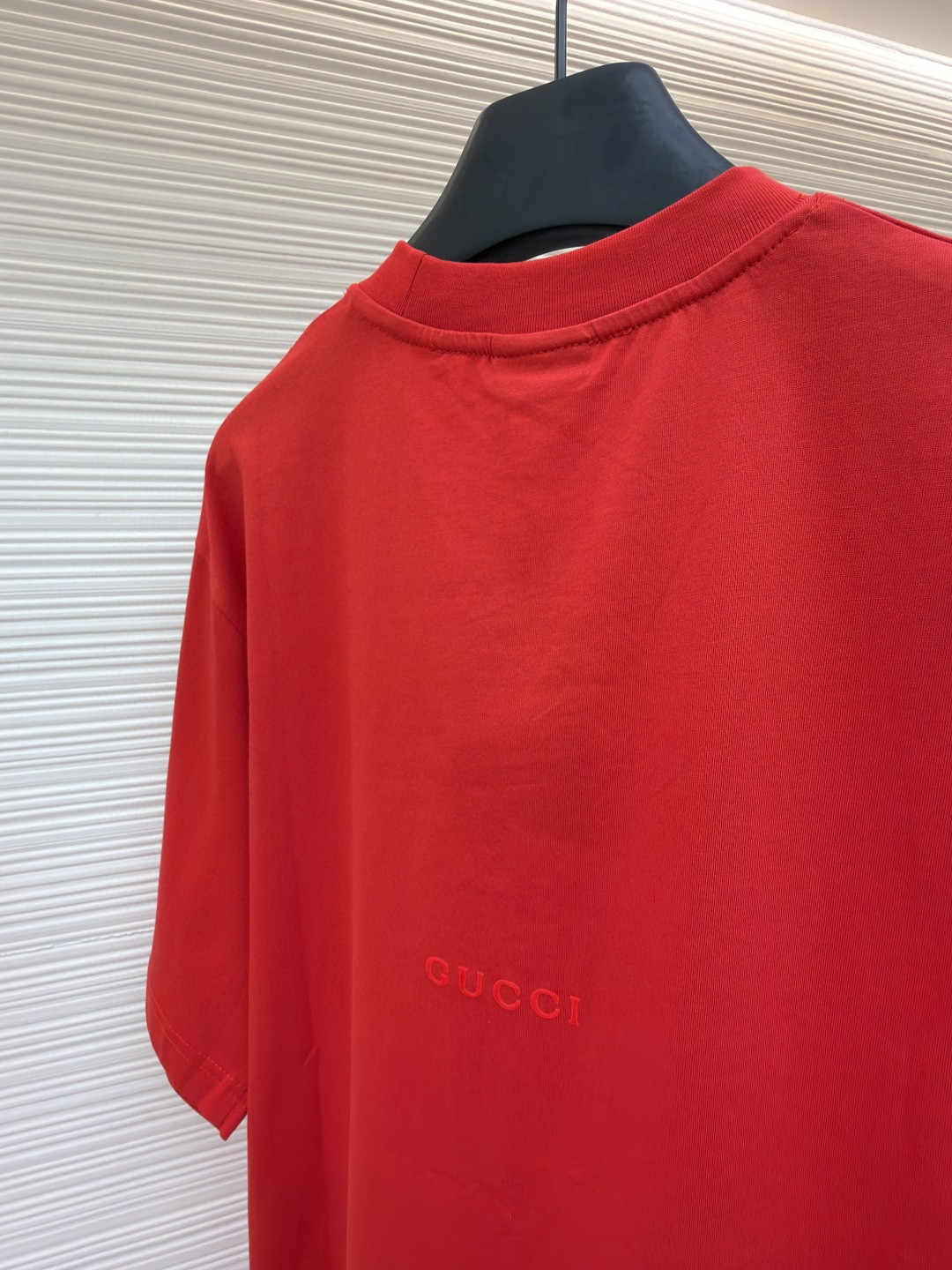 GUCCI 古驰 小绒G圆领短袖T恤 夏季 蓝色 红色 A0