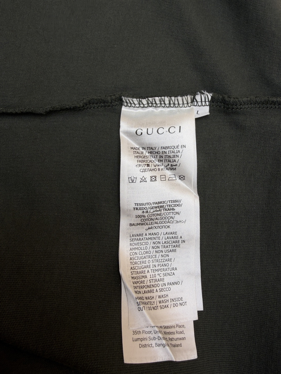 GUCCI 古驰 标识刺绣圆领短袖T恤 夏季 深灰色 绿色 A0 798115-XJG54-1168