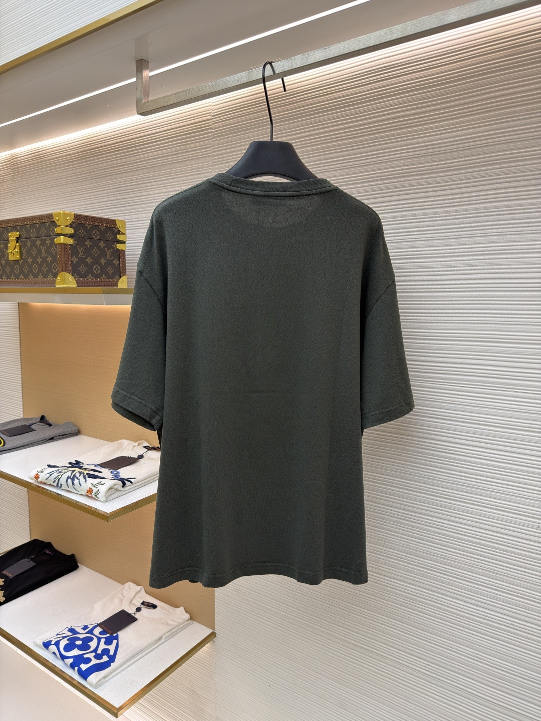 GUCCI 古驰 标识刺绣圆领短袖T恤 夏季 深灰色 绿色 A0 798115-XJG54-1168