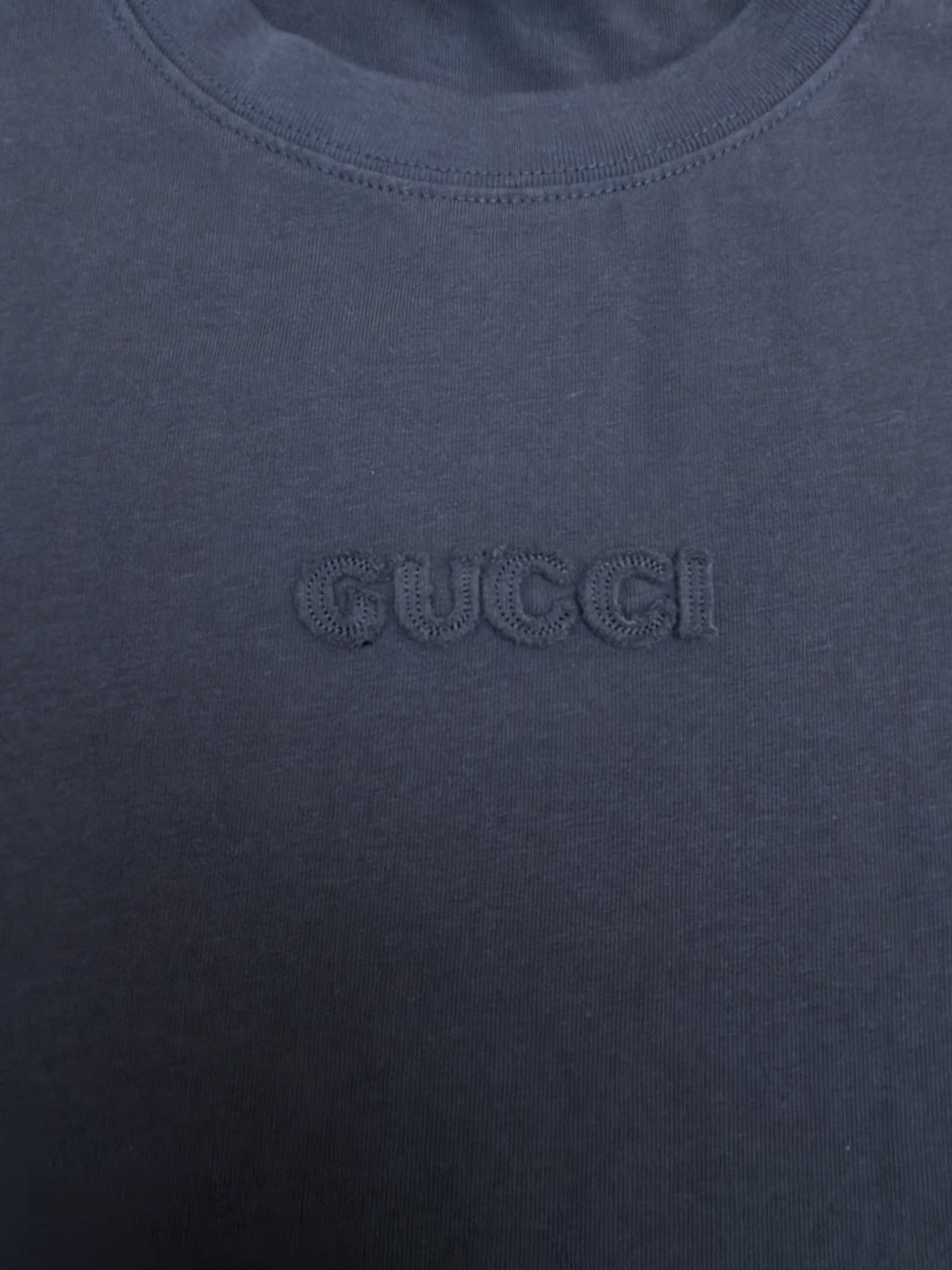 GUCCI 古驰 标识刺绣圆领短袖T恤 夏季 深灰色 绿色 A0 798115-XJG54-1168