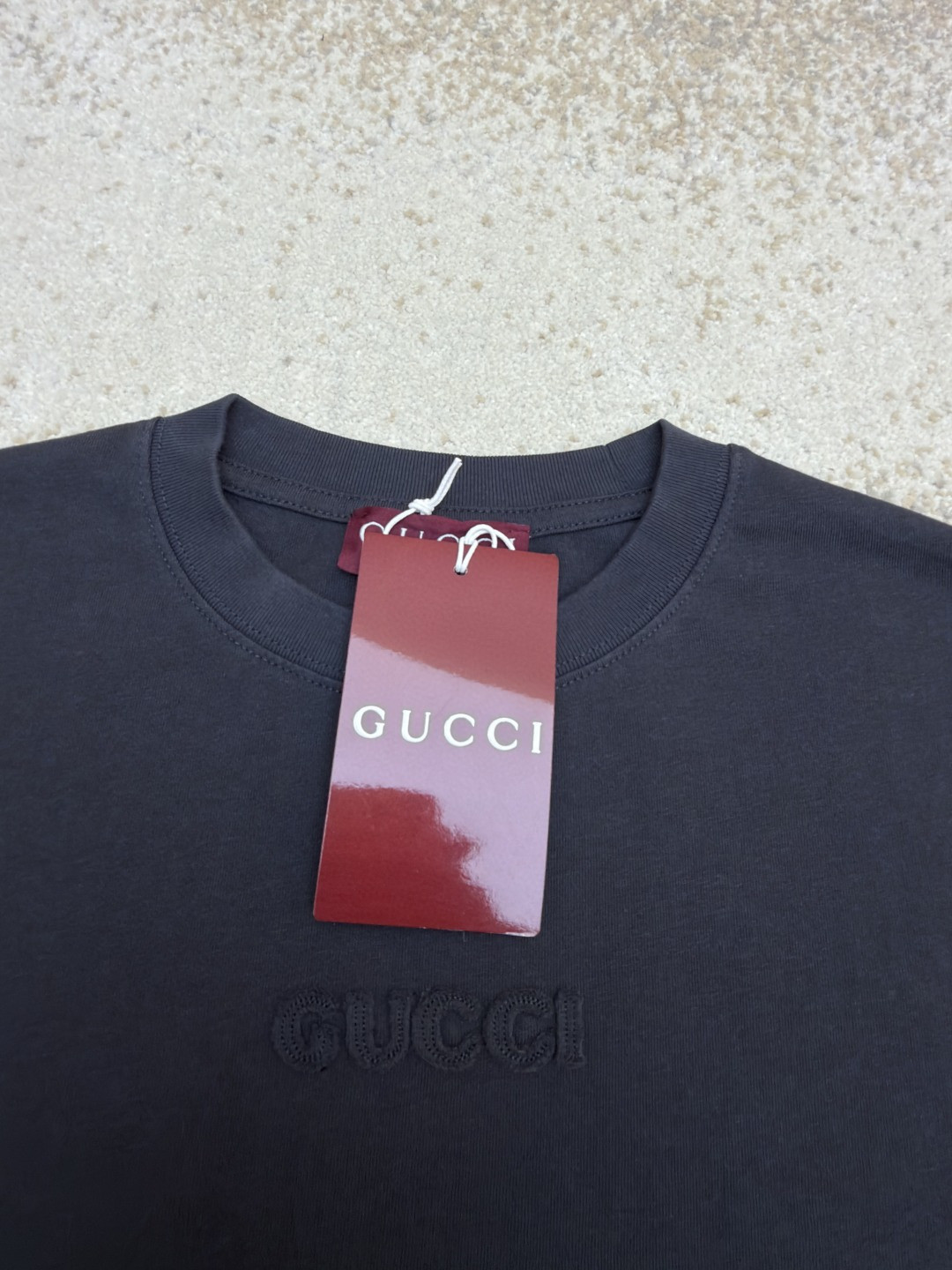 GUCCI 古驰 标识刺绣圆领短袖T恤 夏季 深灰色 绿色 A0 798115-XJG54-1168