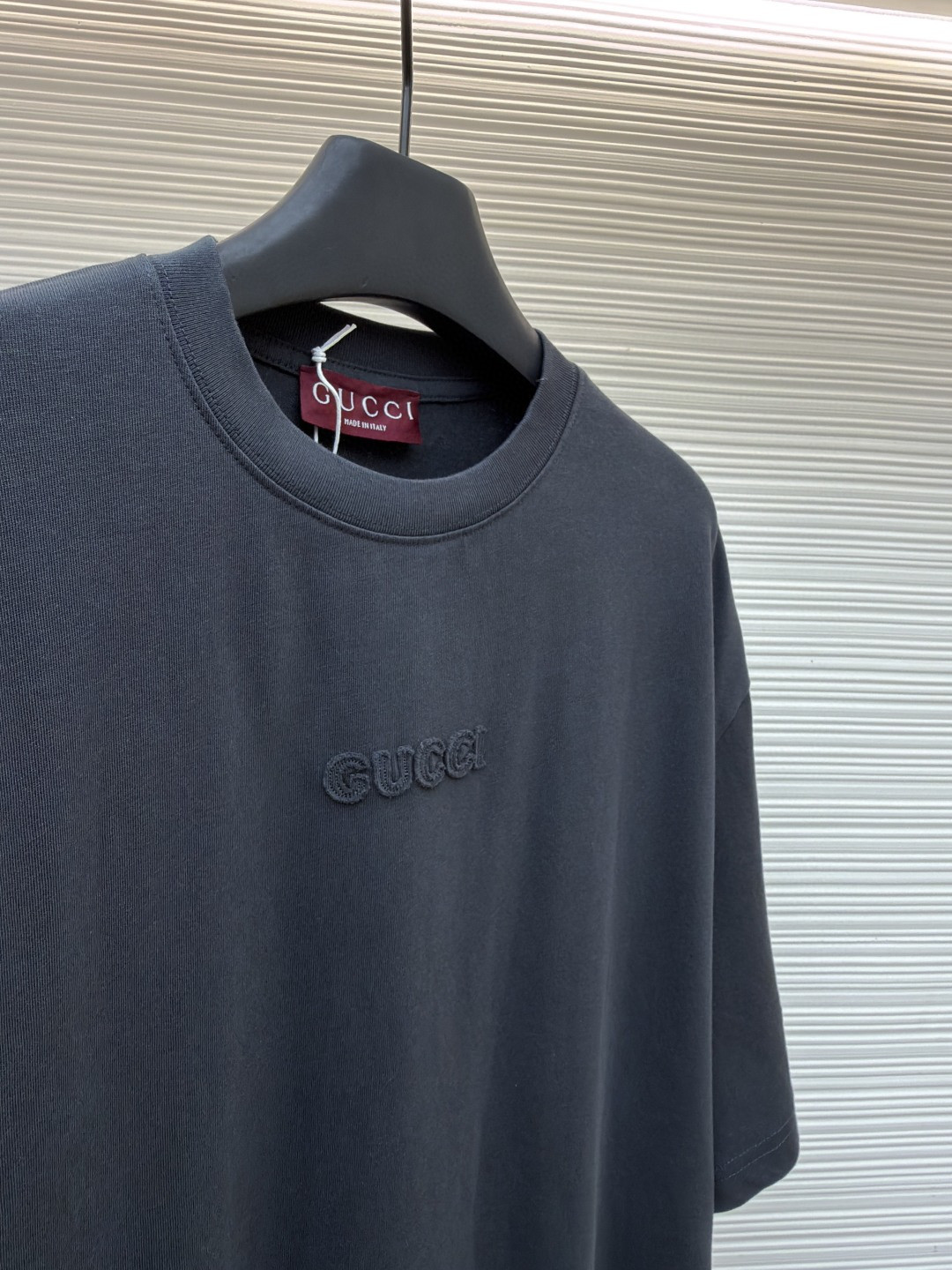 GUCCI 古驰 标识刺绣圆领短袖T恤 夏季 深灰色 绿色 A0 798115-XJG54-1168