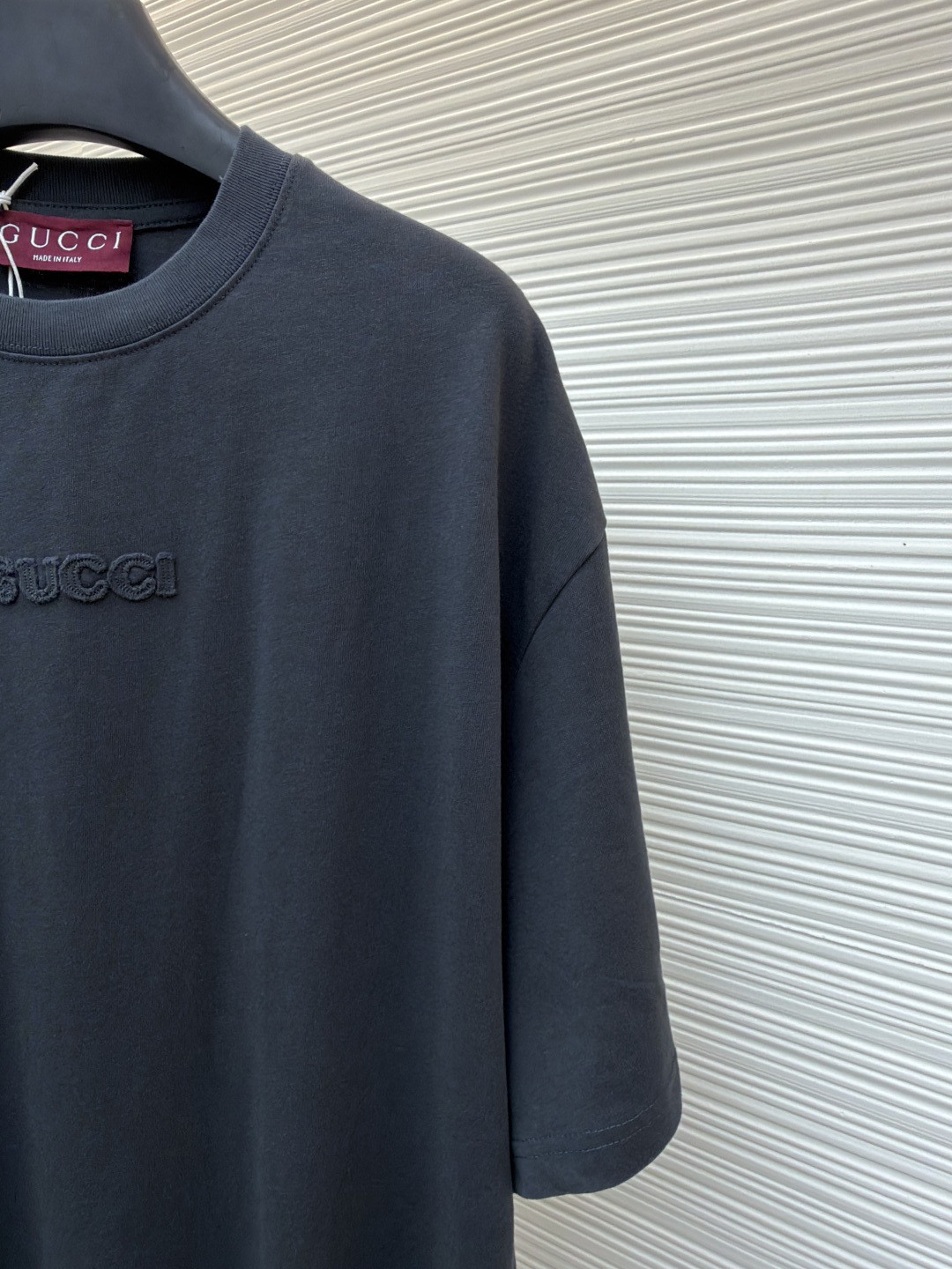 GUCCI 古驰 标识刺绣圆领短袖T恤 夏季 深灰色 绿色 A0 798115-XJG54-1168