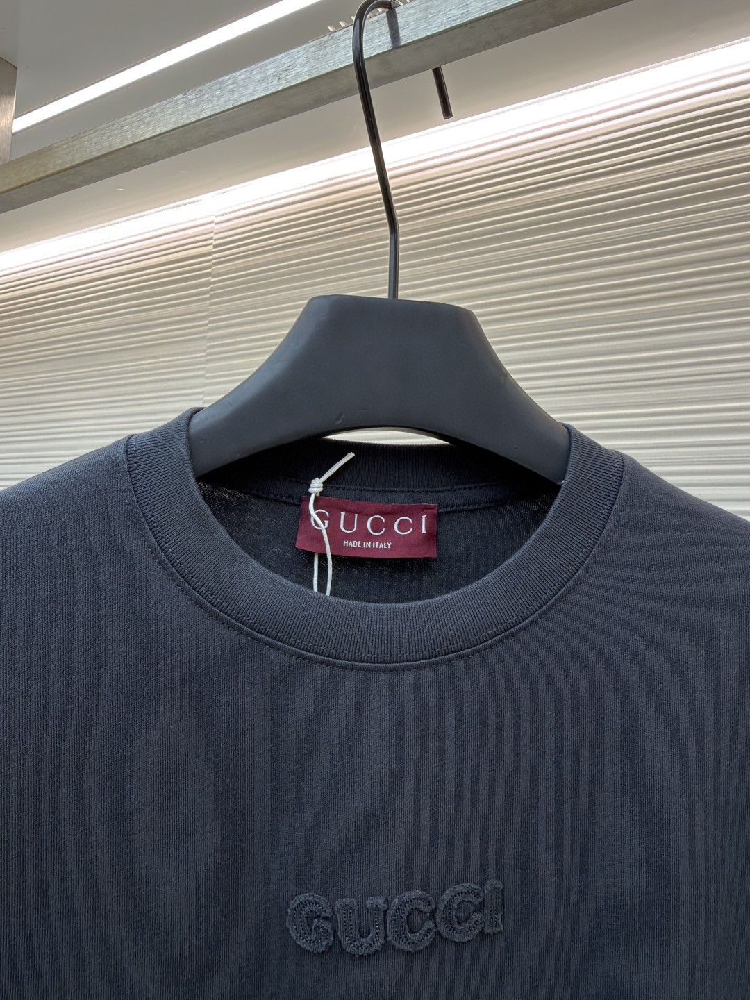 GUCCI 古驰 标识刺绣圆领短袖T恤 夏季 深灰色 绿色 A0 798115-XJG54-1168
