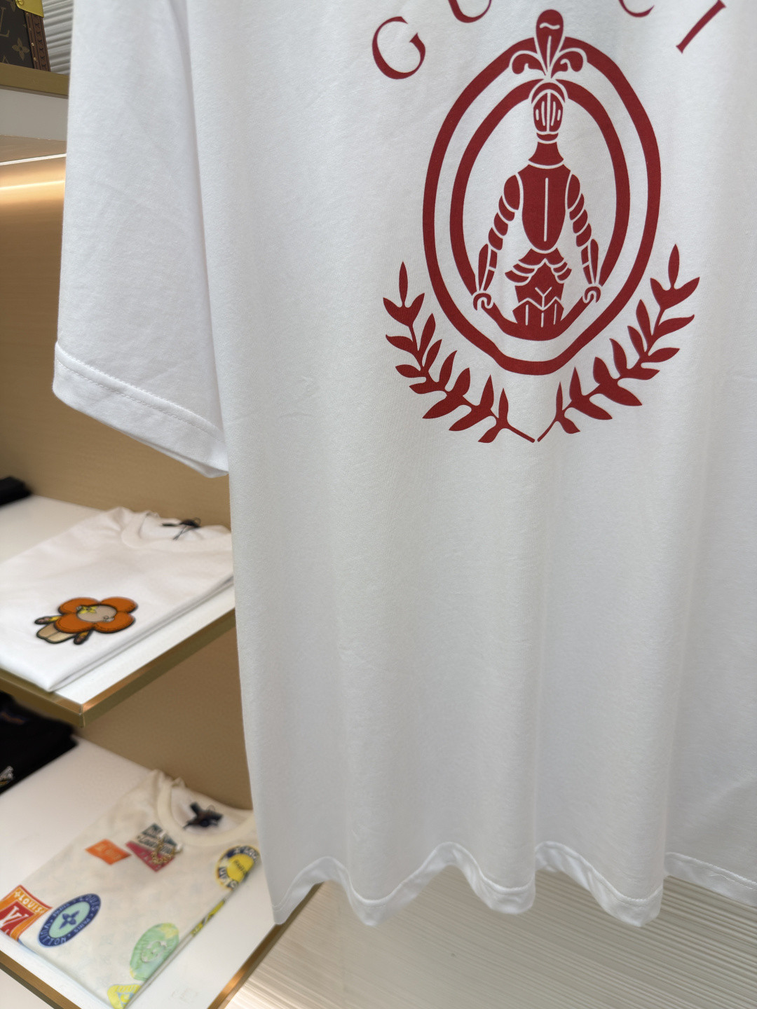 GUCCI 古驰 红盔甲圆领短袖 T恤 夏款 白色 A0 865015XJH1Q