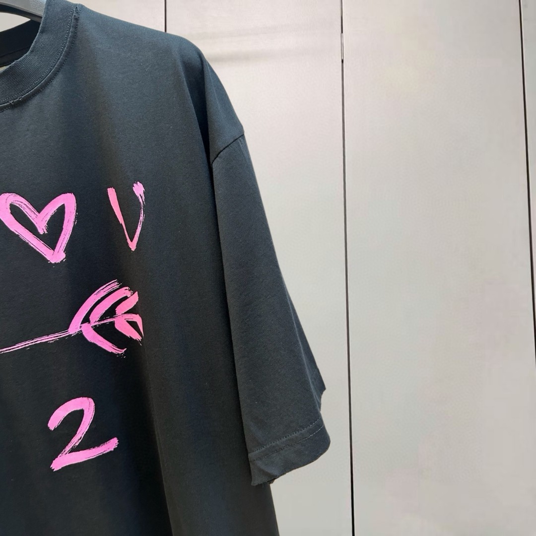 Balenciaga 巴黎世家 七夕箭头印花圆领短袖 T恤 圆领 夏季 黑色 A0