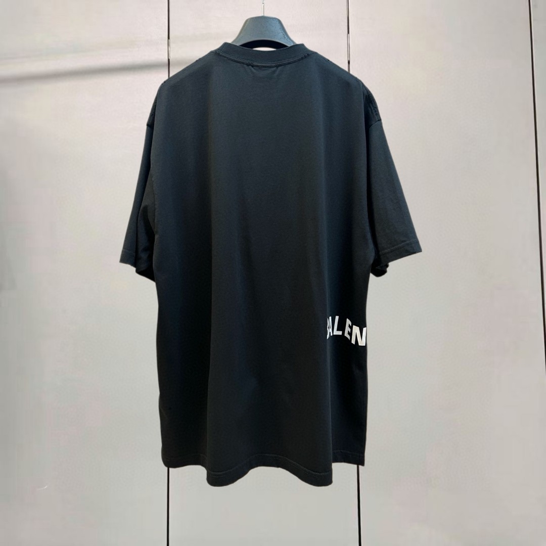 Balenciaga 巴黎世家 七夕箭头印花圆领短袖 T恤 圆领 夏季 黑色 A0