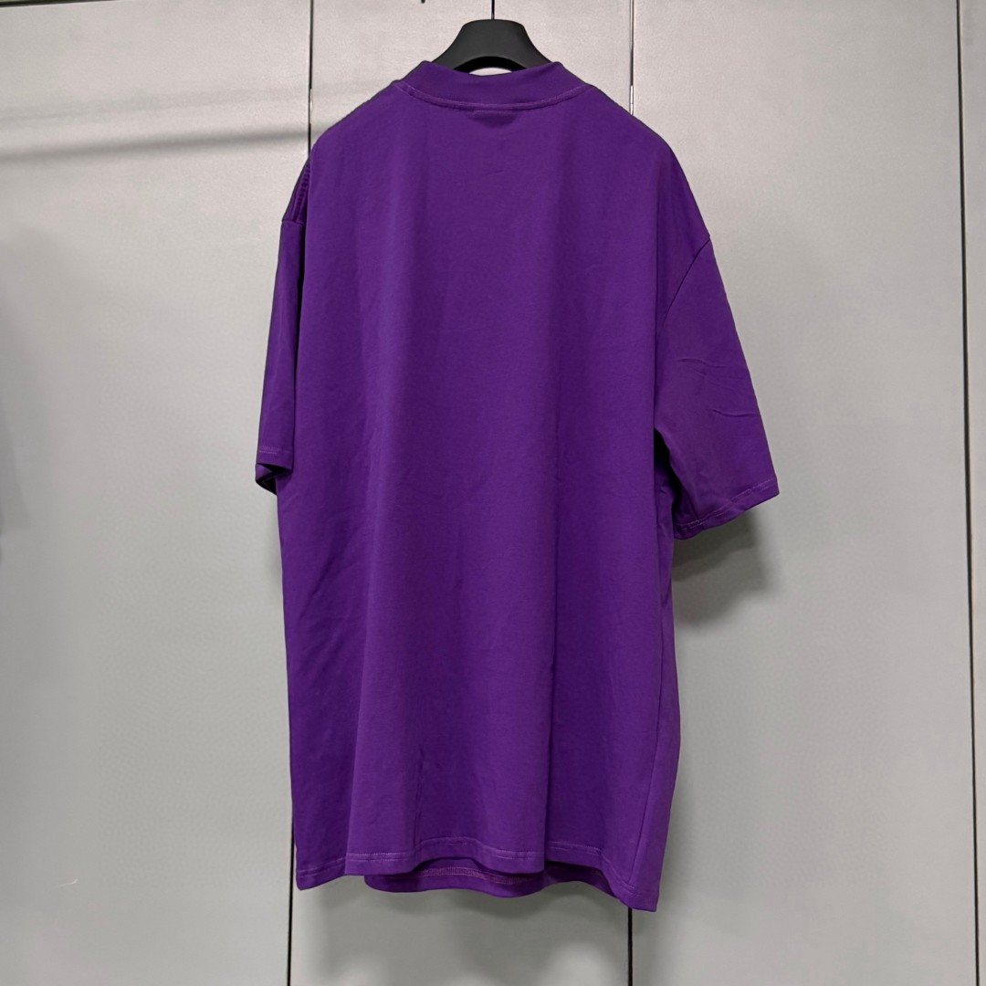 Balenciaga 巴黎世家 人像印花圆领短袖 T恤 圆领 夏季 黑色 紫色 A0 871733TUVO55100