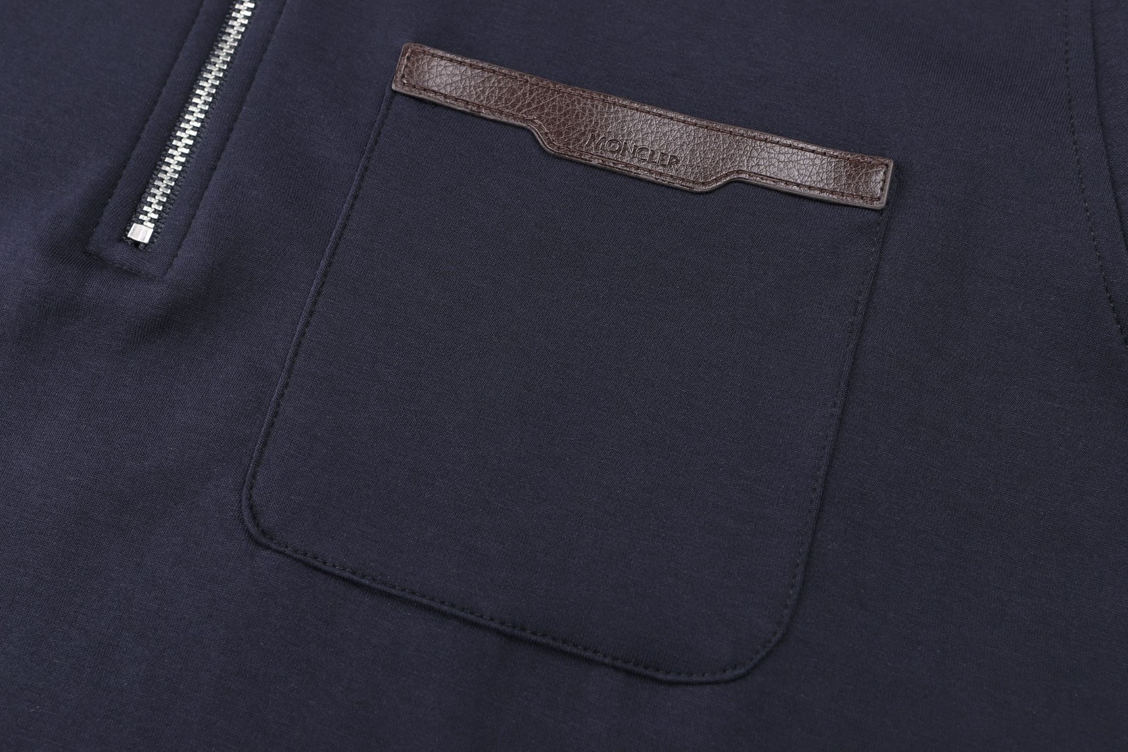 Moncler 蒙口 皮革标识半拉链卫衣 秋冬 外套 蓝色 B0 L10918G0002589B5F779