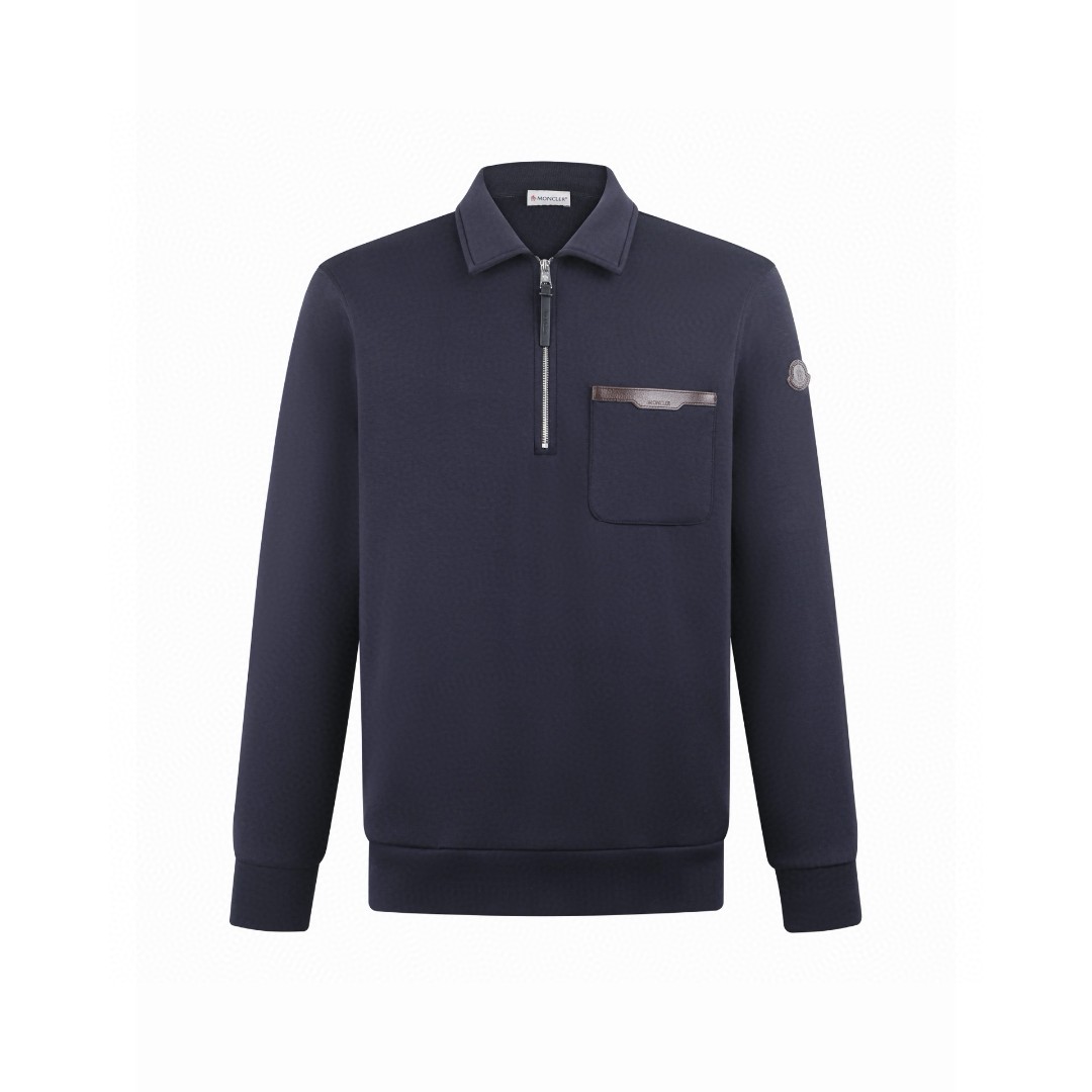 Moncler 蒙口 皮革标识半拉链卫衣 秋冬 外套 蓝色 B0 L10918G0002589B5F779