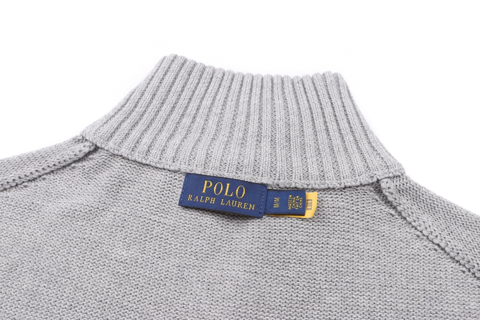 Ralph Lauren 拉夫劳伦 刺绣半拉链立领毛衣 针织衫 外套 长袖 杏色 灰色 藏蓝色 B0 710859939-011