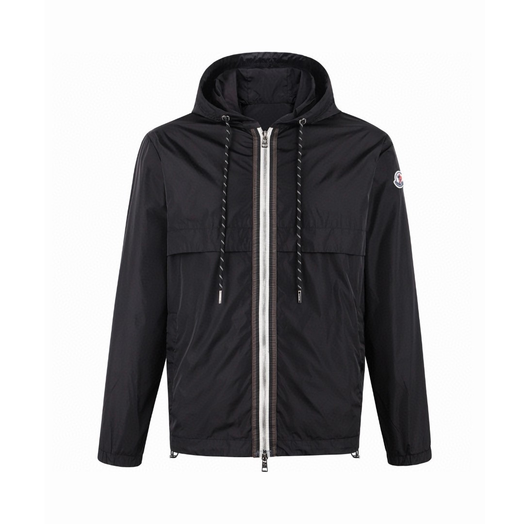 Moncler 蒙口 徽章标识Nidge拉链连帽夹克 冲锋衣 外套 黑色 B L10911A00112539ZD999