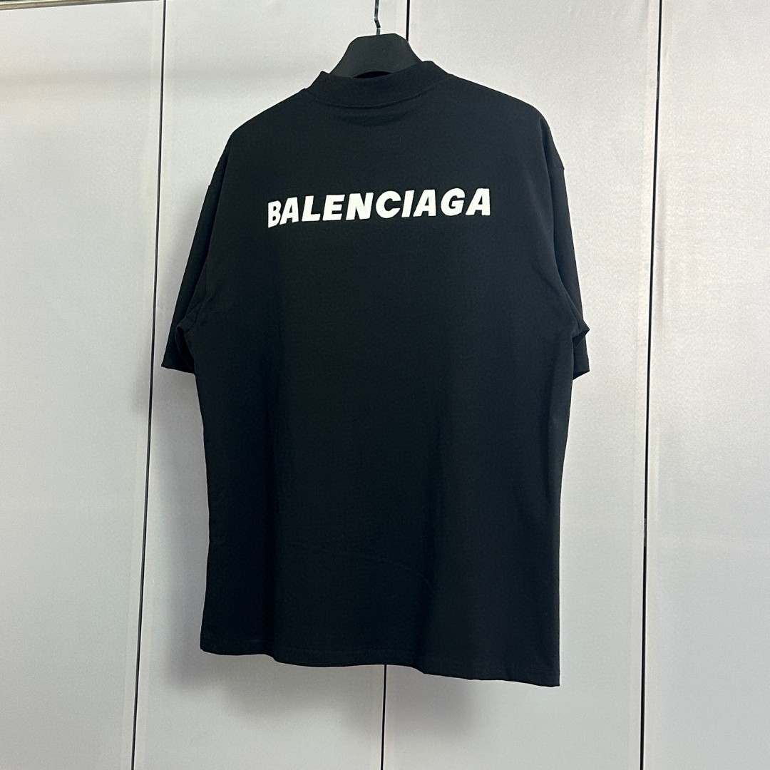 Balenciaga 巴黎世家 经典字母logo圆领短袖 上衣 T恤 夏季 白色 黑色 A0