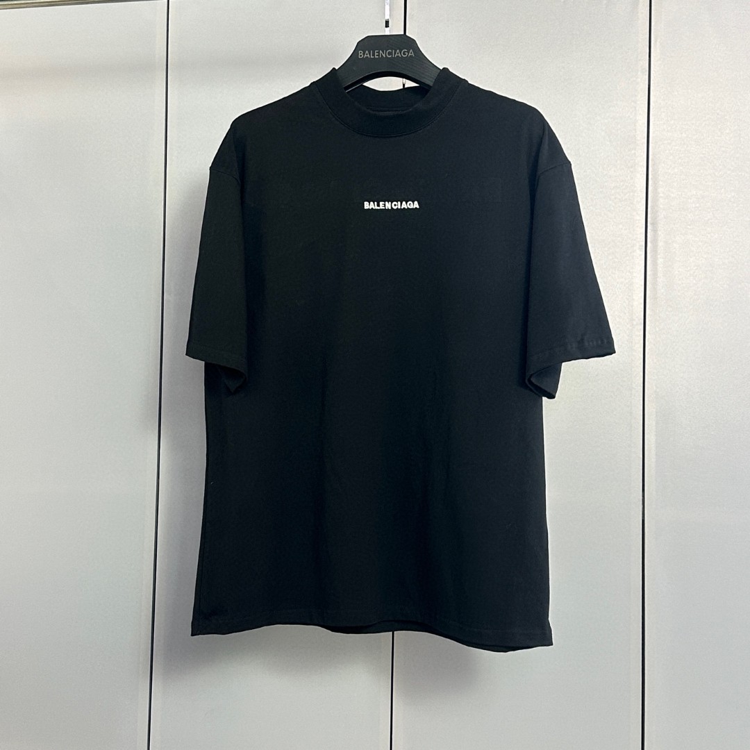 Balenciaga 巴黎世家 经典字母logo圆领短袖 上衣 T恤 夏季 白色 黑色 A0
