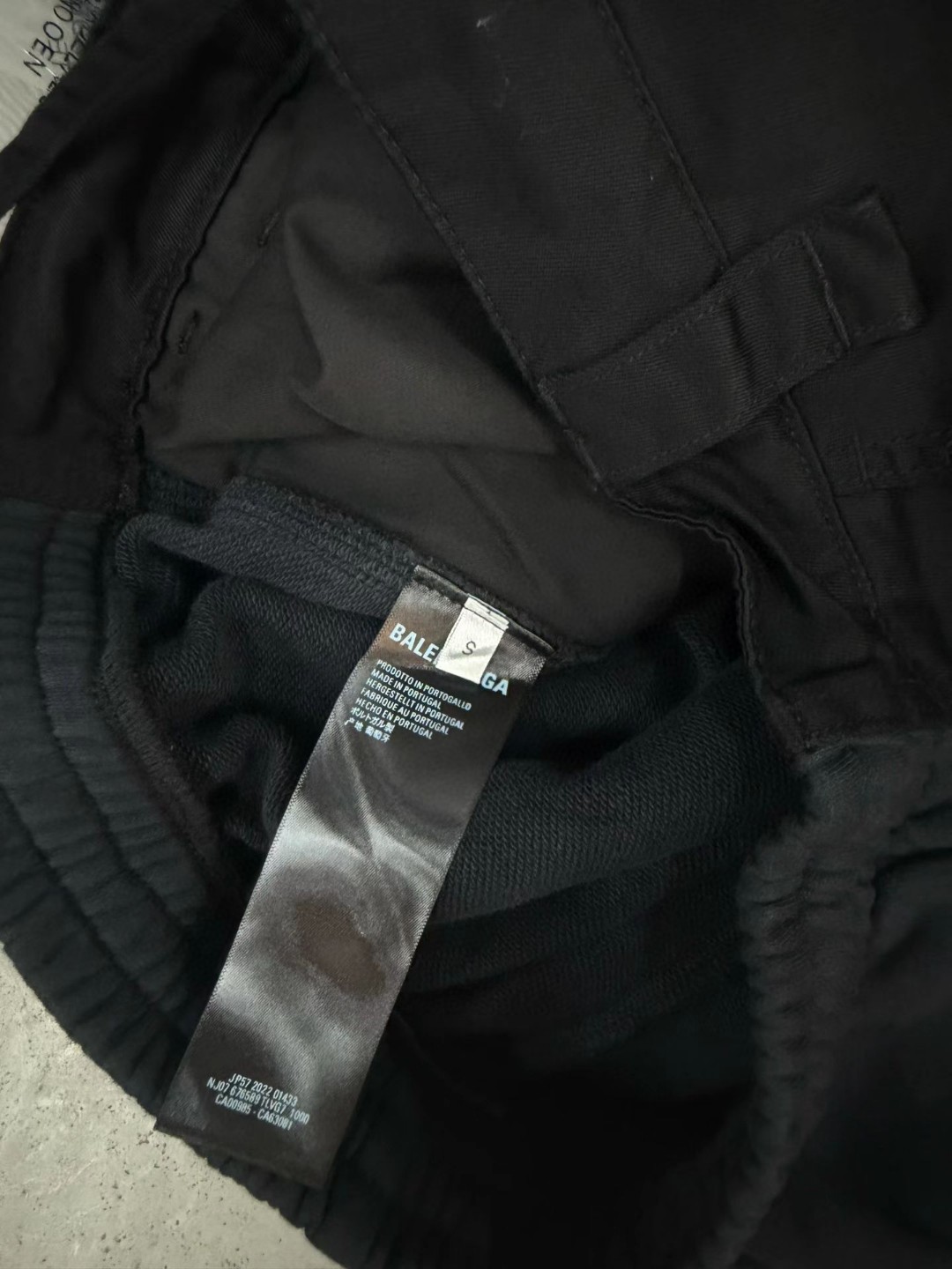 Balenciaga 巴黎世家 双环斜纹拼接工装裤 休闲裤 长裤 裤子 黑色 B0 831376TSP031000