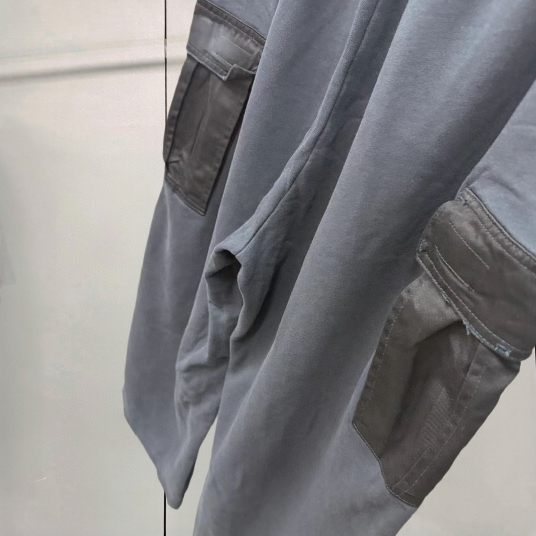 Balenciaga 巴黎世家 双环斜纹拼接工装裤 休闲裤 长裤 裤子 黑色 B0 831376TSP031000