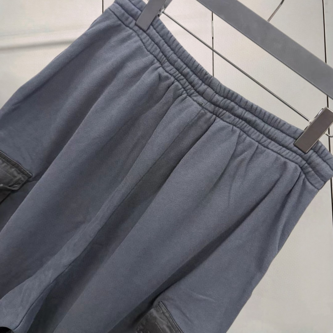 Balenciaga 巴黎世家 双环斜纹拼接工装裤 休闲裤 长裤 裤子 黑色 B0 831376TSP031000