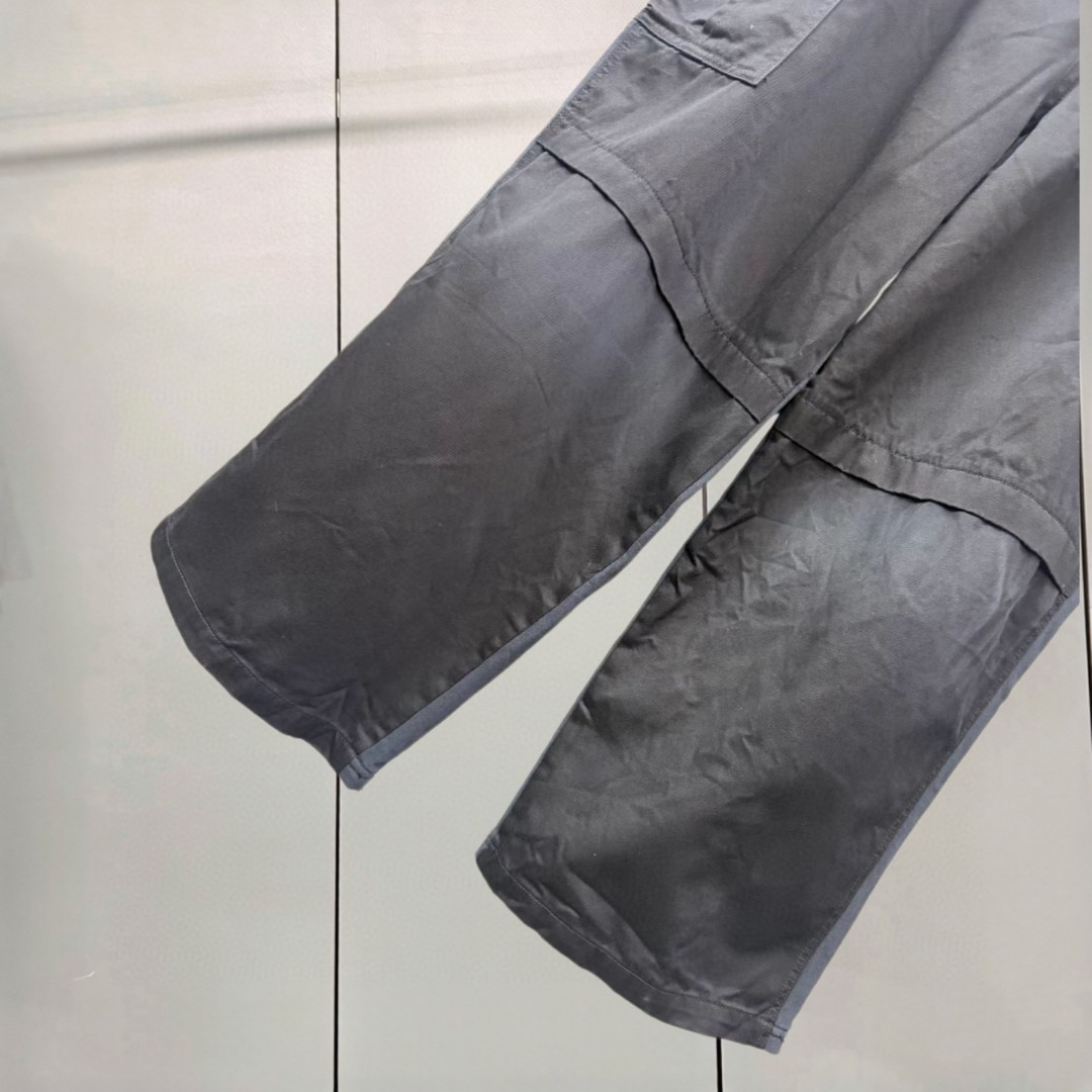 Balenciaga 巴黎世家 双环斜纹拼接工装裤 休闲裤 长裤 裤子 黑色 B0 831376TSP031000