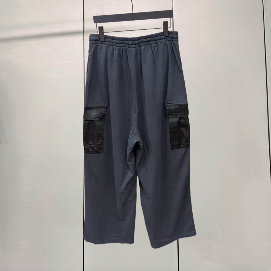 Balenciaga 巴黎世家 双环斜纹拼接工装裤 休闲裤 长裤 裤子 黑色 B0 831376TSP031000