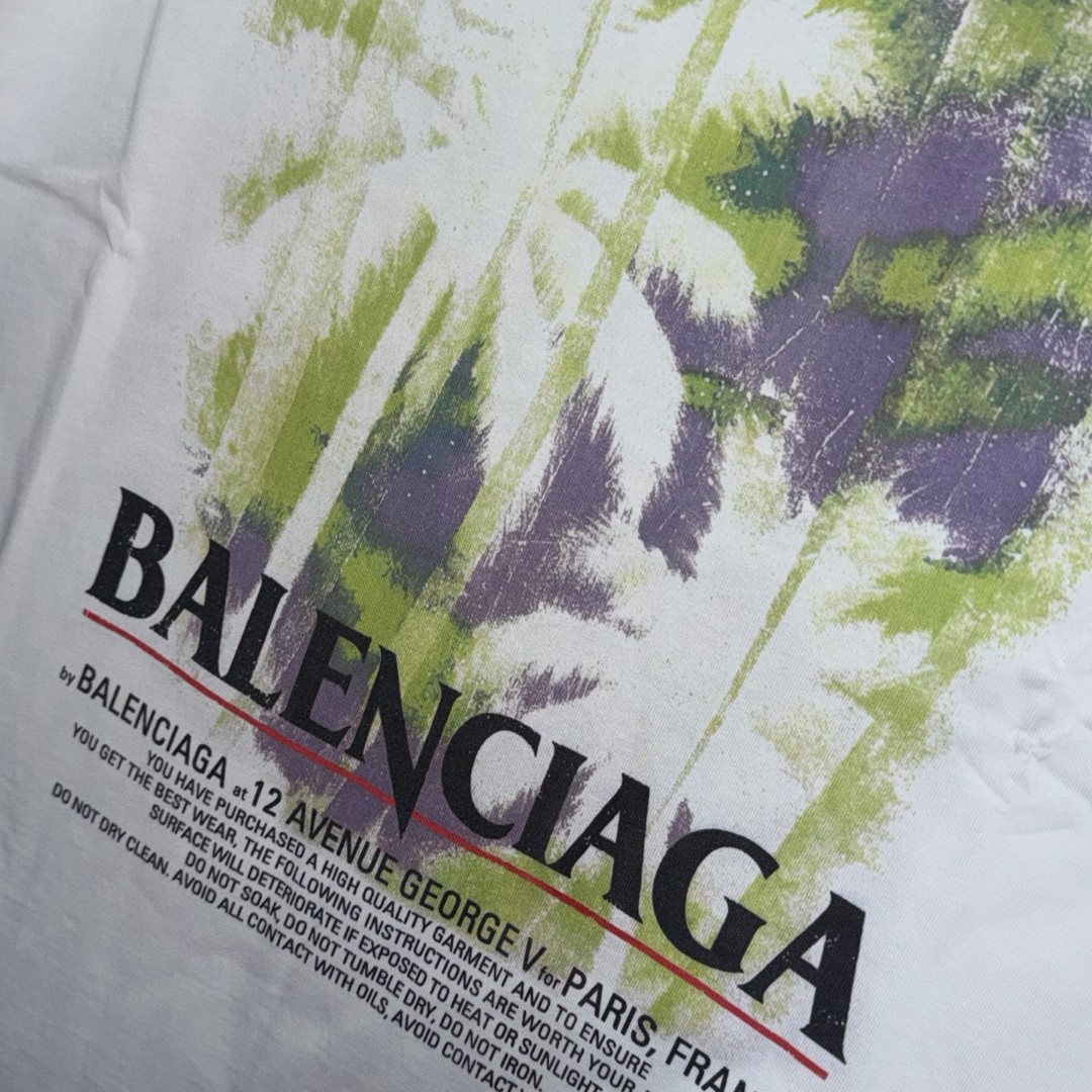 Balenciaga 巴黎世家 花卉印花圆领短袖 T恤 圆领 夏季 白色 A0 764235TUV079000