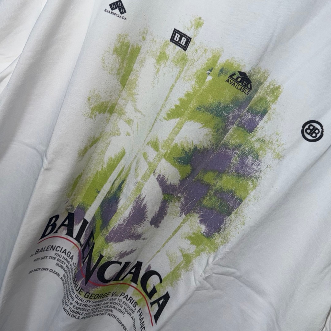 Balenciaga 巴黎世家 花卉印花圆领短袖 T恤 圆领 夏季 白色 A0 764235TUV079000