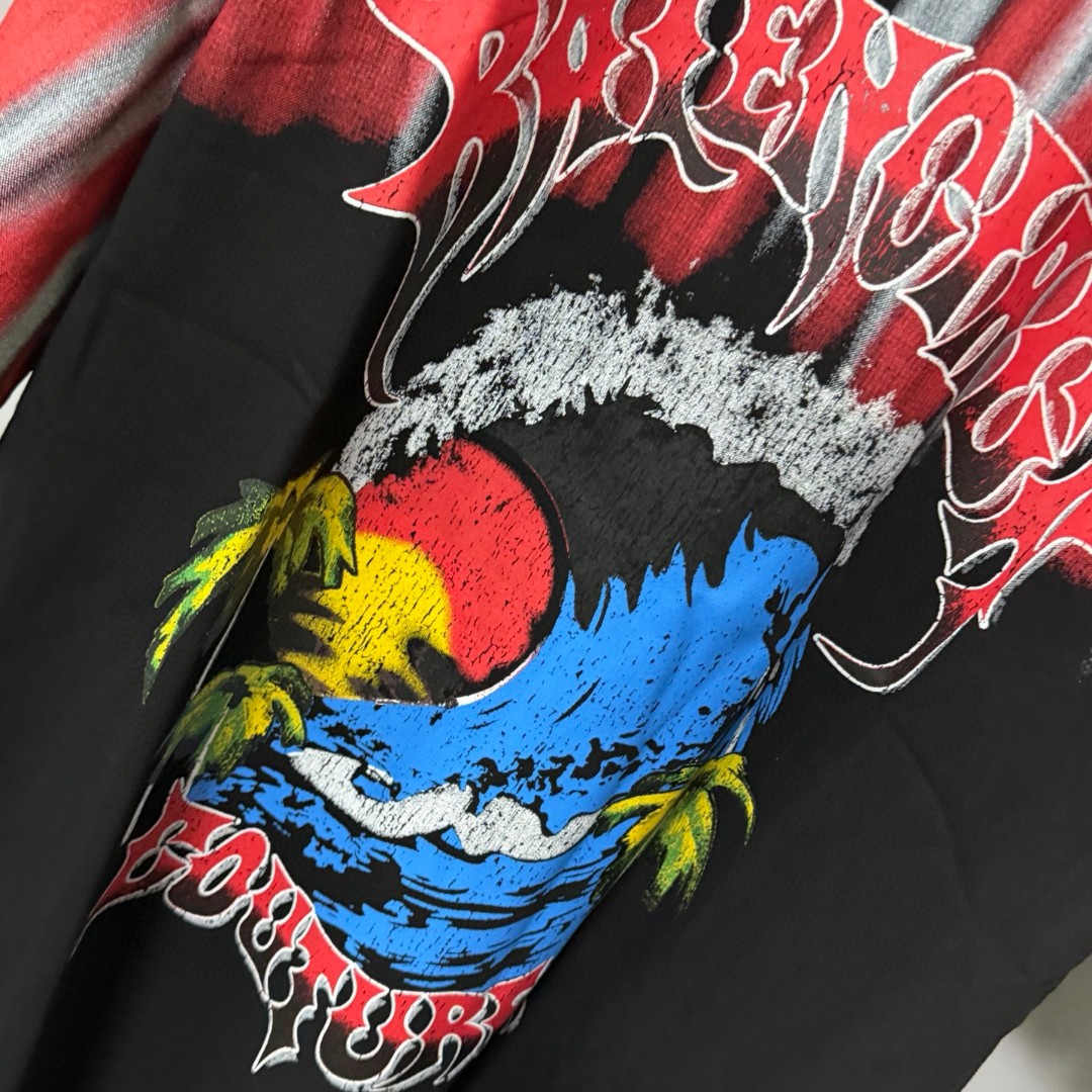 Balenciaga 巴黎世家 渐变扎染海带热浪圆领短袖 上衣 T恤 夏季 黄色 红色 A0 764235TUVP49000