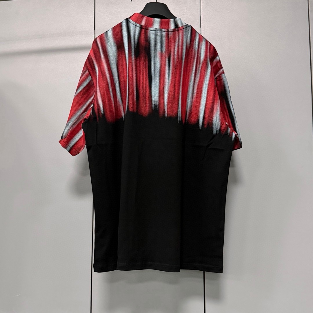 Balenciaga 巴黎世家 渐变扎染海带热浪圆领短袖 上衣 T恤 夏季 黄色 红色 A0 764235TUVP49000