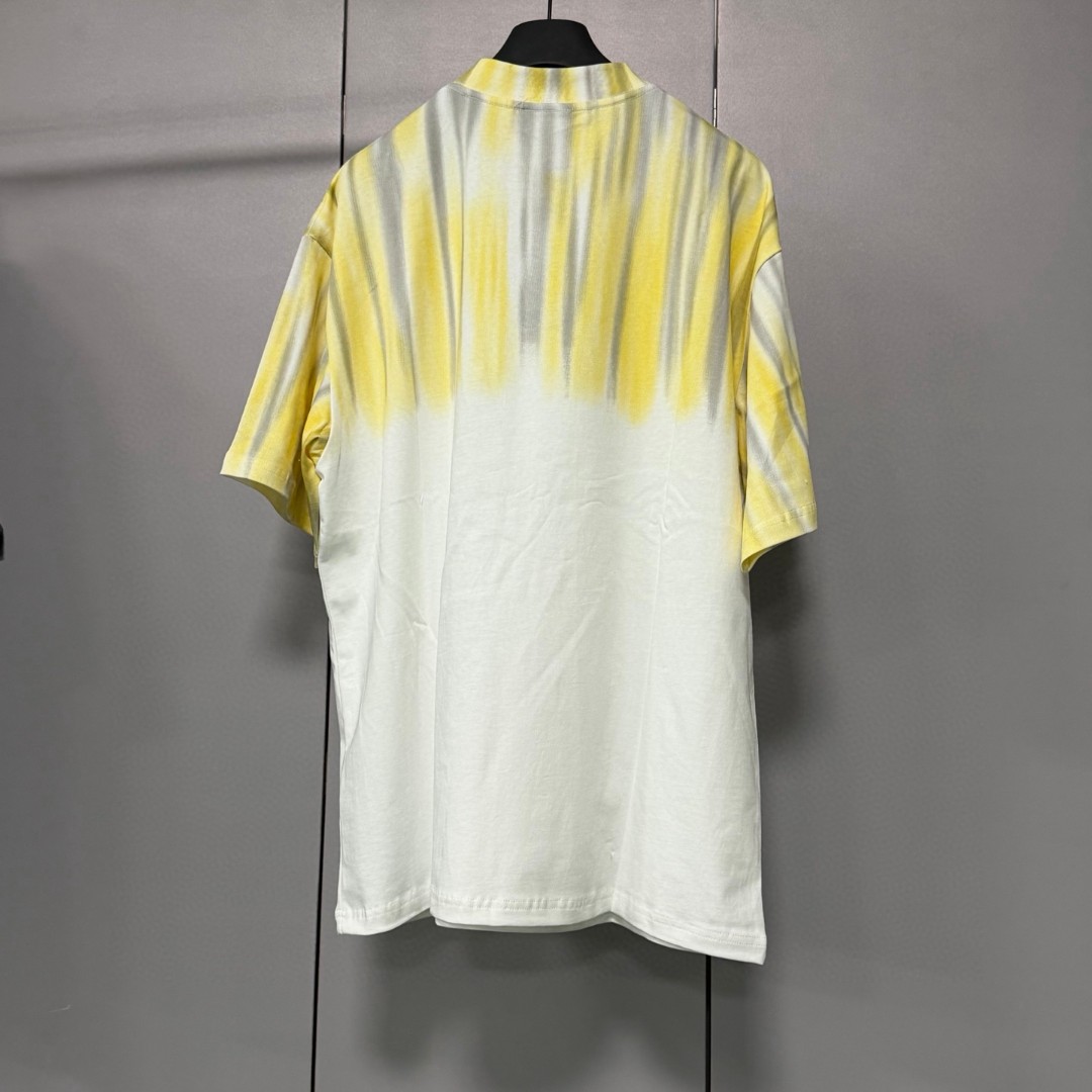 Balenciaga 巴黎世家 渐变扎染海带热浪圆领短袖 上衣 T恤 夏季 黄色 红色 A0 764235TUVP49000