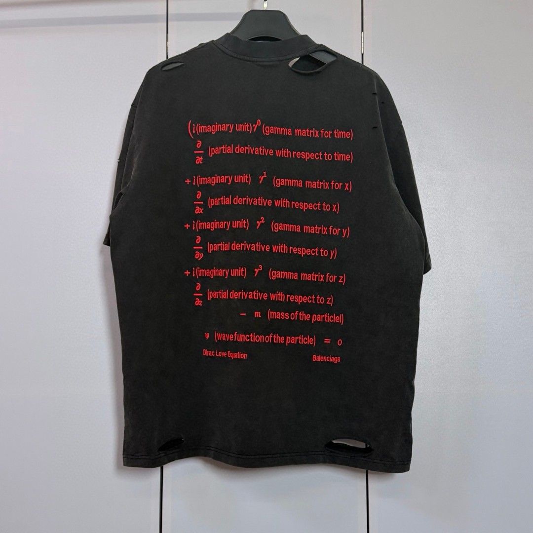 Balenciaga 巴黎世家 狄拉克方程圆领短袖 T恤 圆领 夏季 黑色 A0 850345TTVO99300