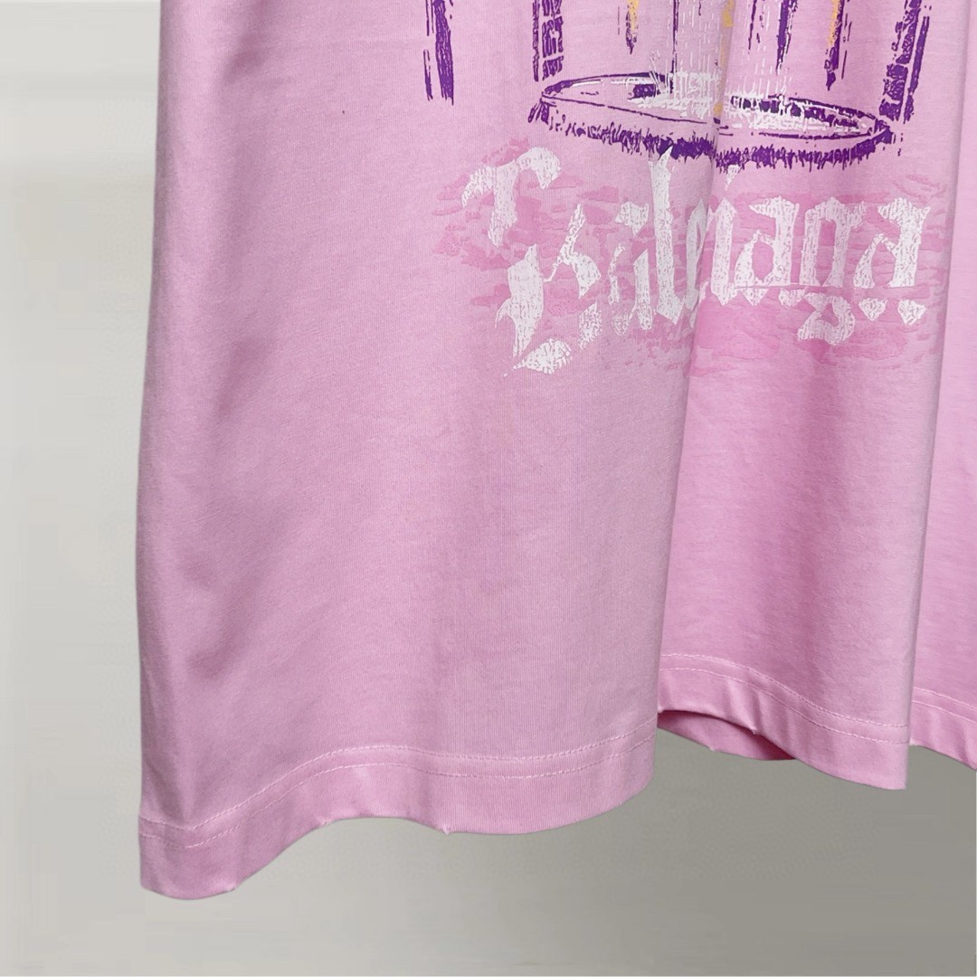 Balenciaga 巴黎世家 直喷印花圆领短袖 T恤 圆领 夏季 粉色 A0 764235TUVF55701