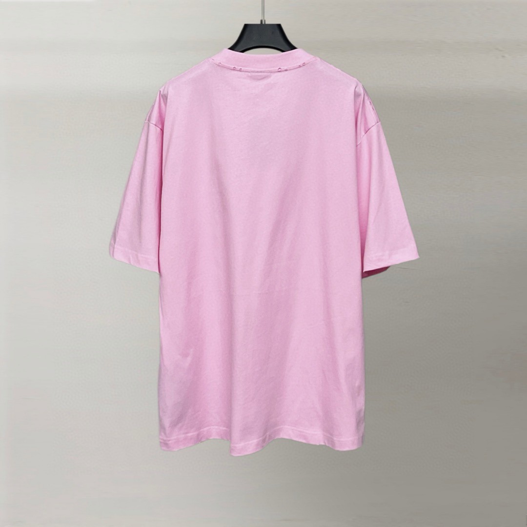 Balenciaga 巴黎世家 直喷印花圆领短袖 T恤 圆领 夏季 粉色 A0 764235TUVF55701