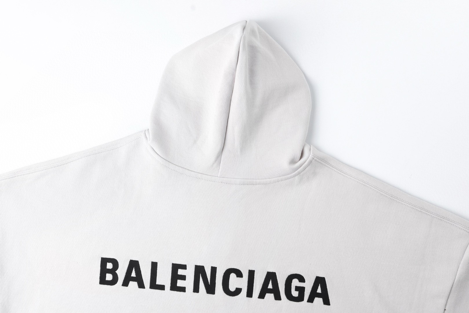 Balenciaga 巴黎世家 字母刺绣连帽卫衣 长袖 外套 米白色 黑色 B0 827939TTVJ23307