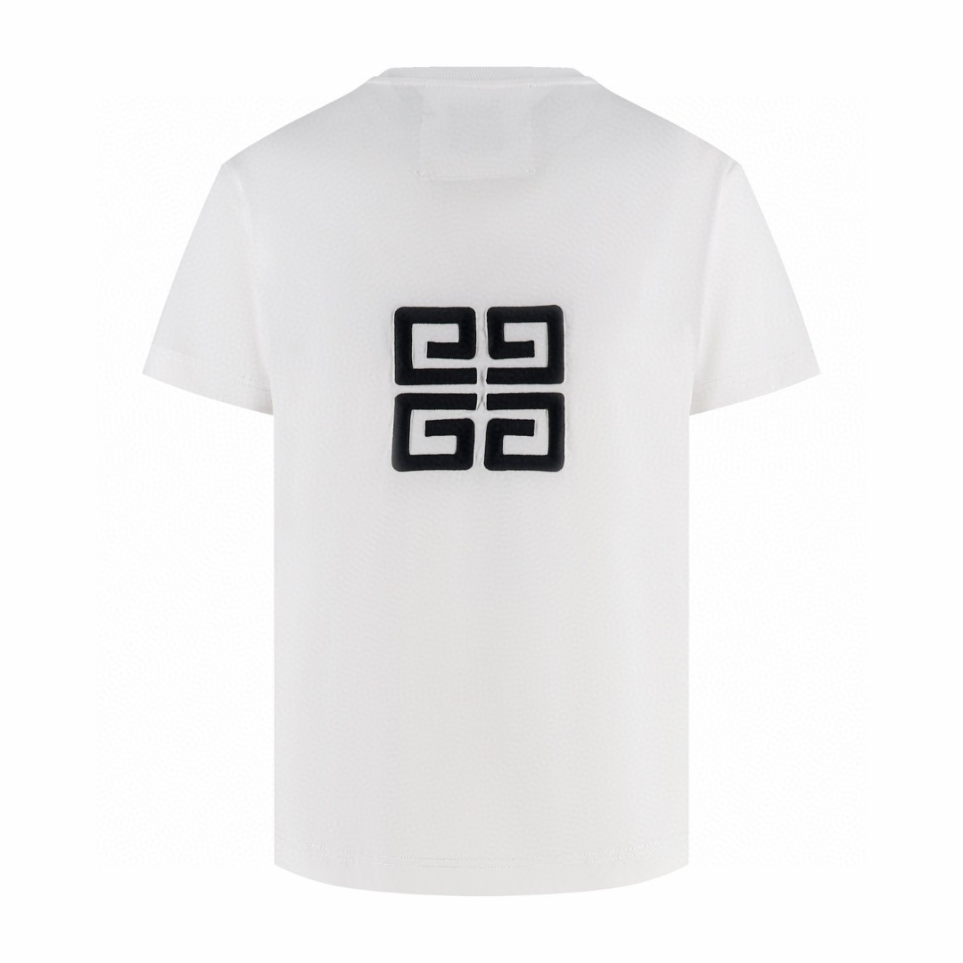 Givenchy 纪梵希 刺绣logo圆领短袖 T恤  夏款 男女同款 白色 黑色 A0 BM71543Y6B-001