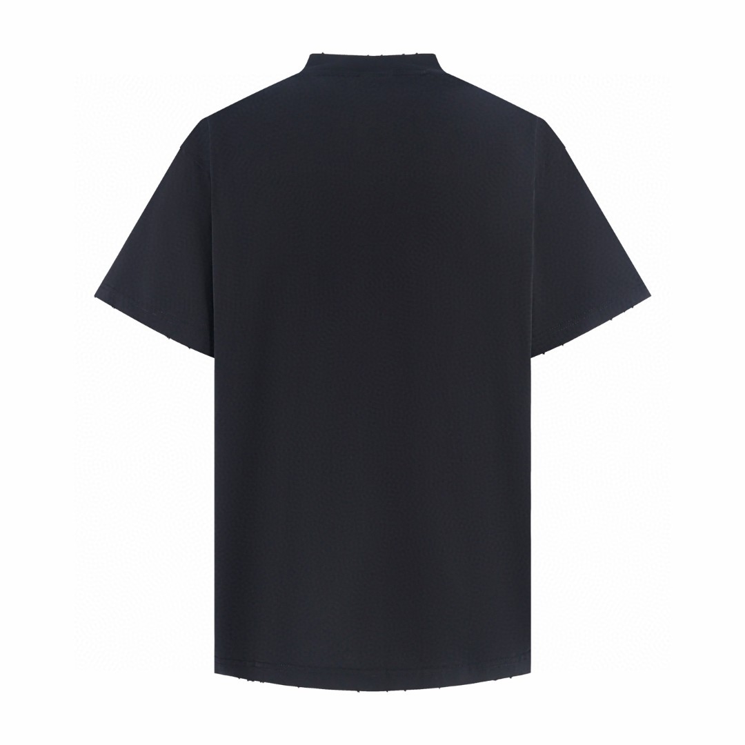 Balenciaga 巴黎世家 夏威夷粉色夕阳圆领短袖 T恤 圆领 夏季 黑色 A0 A00497TUVO91000