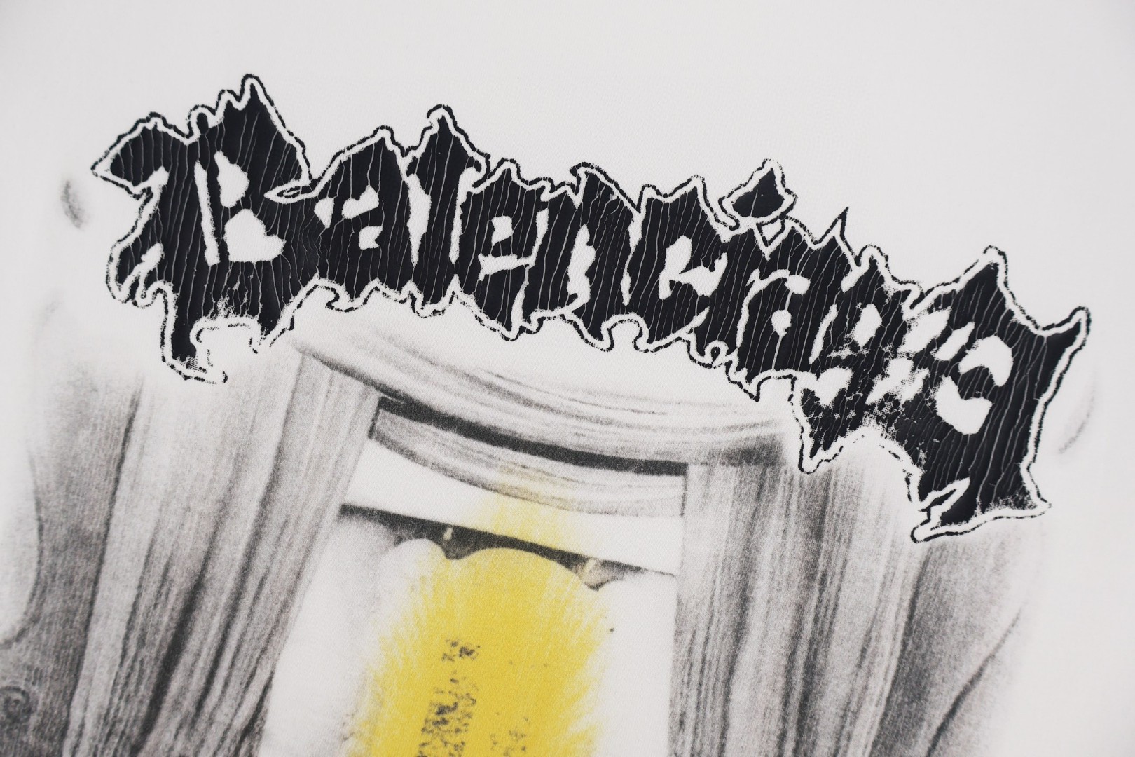 Balenciaga 巴黎世家窗台印花圆领短袖 T恤 圆领 夏季 白色 A0 871750TUVD69020